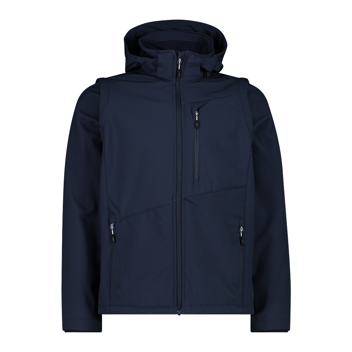 Men's softshell jacket with detachable sleeves