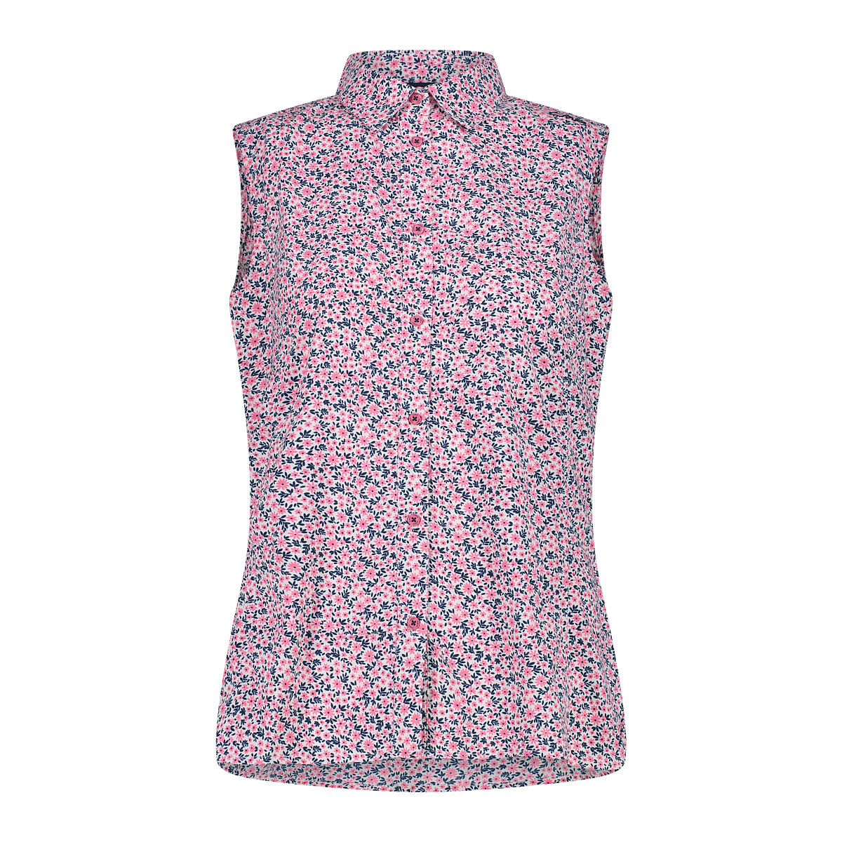 Camicia da donna senza maniche con fantasia floreale