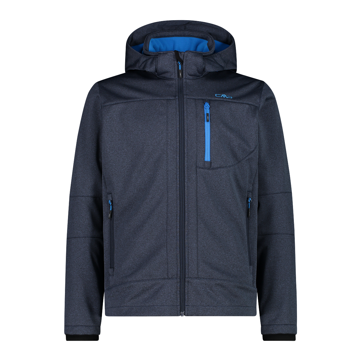 Men s melange softshell jacket with detachable hood
