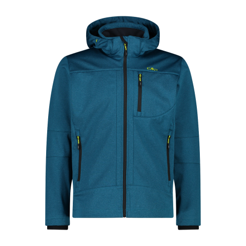 Men s m lange softshell jacket with detachable hood