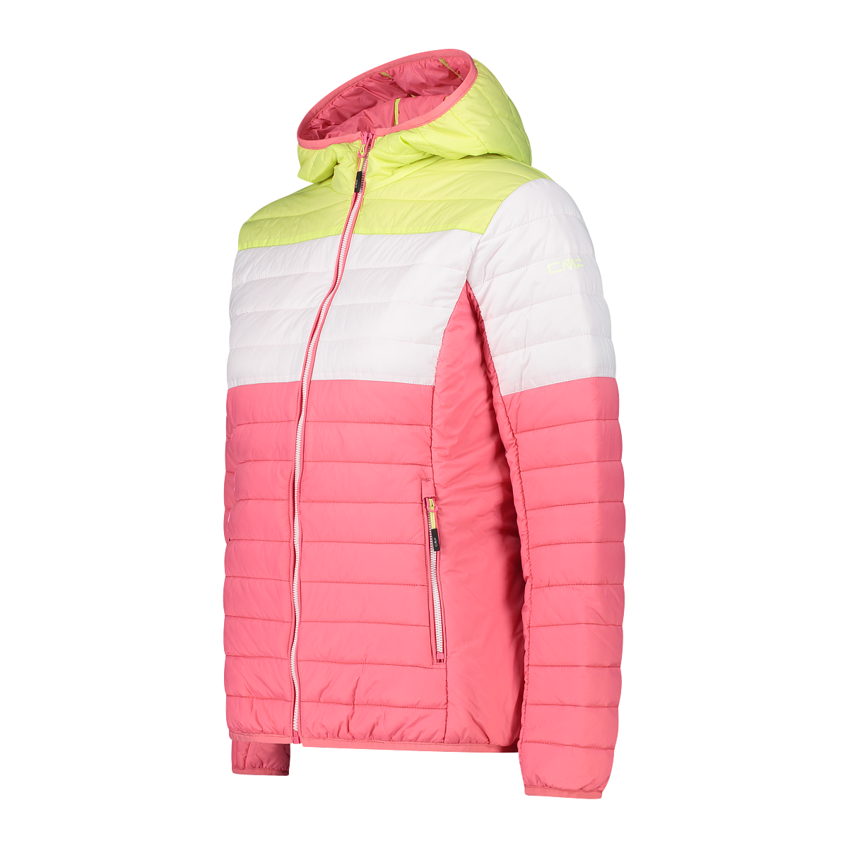 Women's fixed hood color block padded jacket