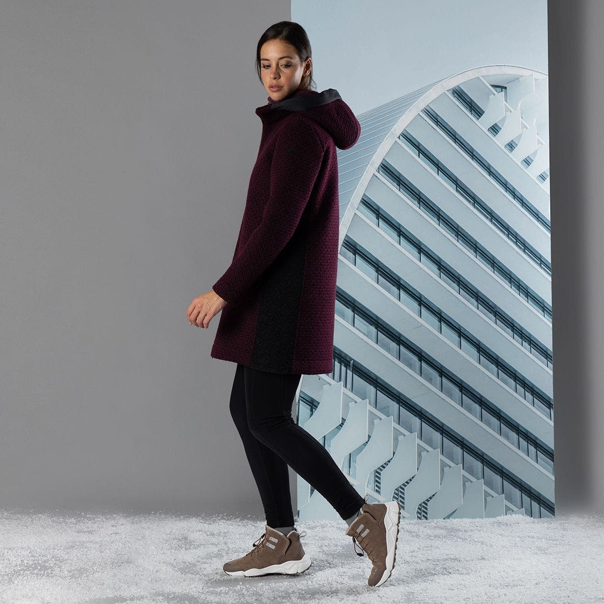 Cappotto da donna con top cappuccio