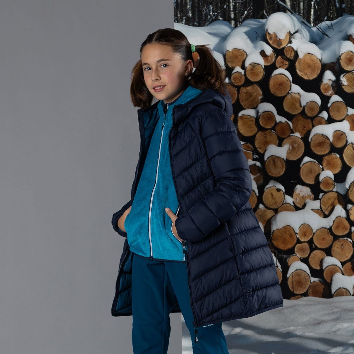 Girl s padded coat with hood