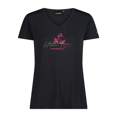 Women s pique t shirt with a print design on front