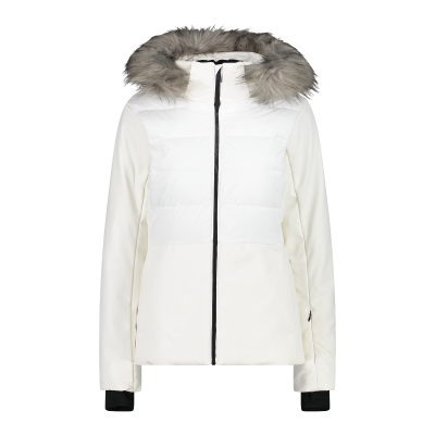 Women s softshell ski jacket with faux fur hood