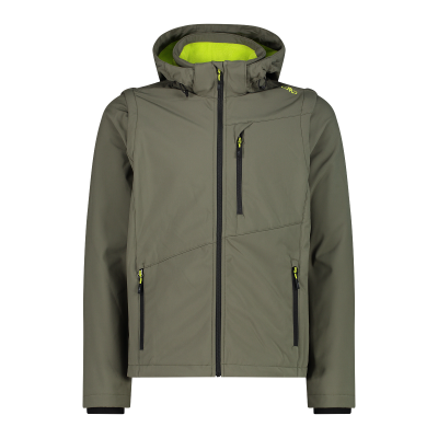 Men\'s light softshell jacket with detachable hood