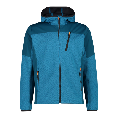 Men's melange softshell jacket in recycled polyester