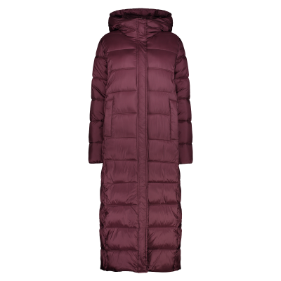 Women's coat with fixed hood