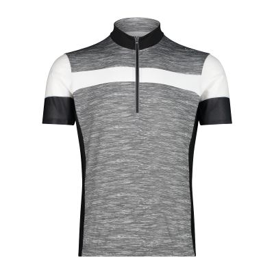 Men s half zipper stretch melange polyester cycling jersey