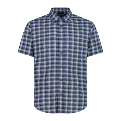 Women's short-sleeved shirt with checked pattern