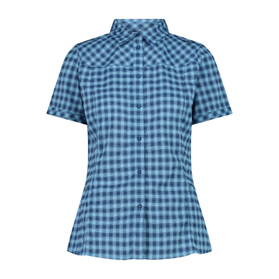 Women's short-sleeved shirt with checked pattern