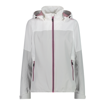 Women's waterproof jacket with removable hood