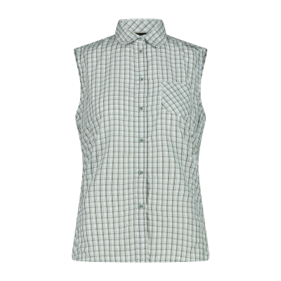 Camicia senza maniche fantasia check da donna