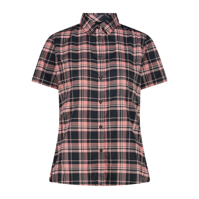 Women's short-sleeved shirt with checked pattern