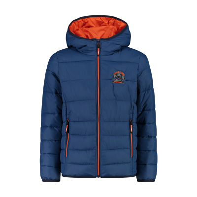 Piumino imbottito color block da bambino con cappuccio
