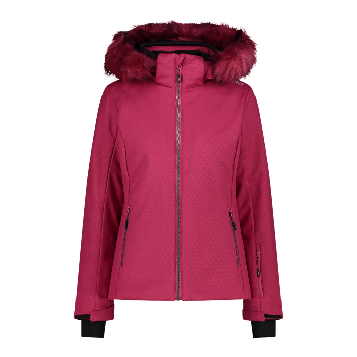 Ladies ski jacket fur hood sales
