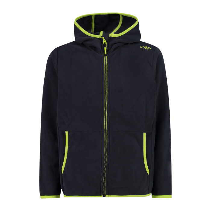 Boy s full zipper hooded color block fleece jacket