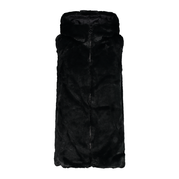 Faux fur black vest womens store