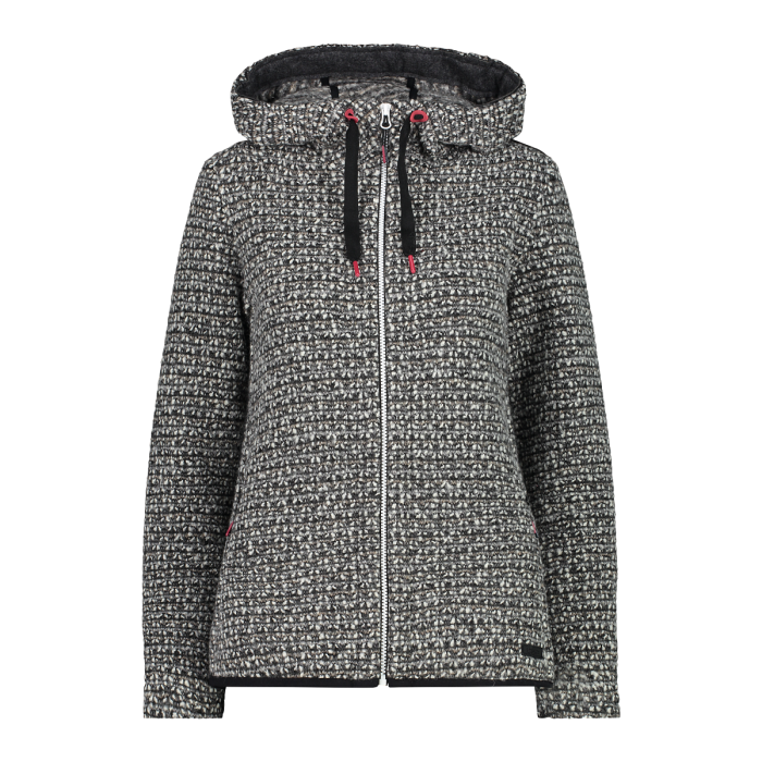 Giacca da donna in misto lana riciclata con motivo jacquard