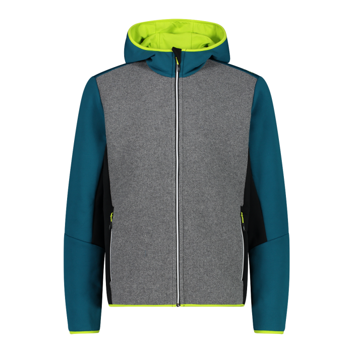 Men s jacket made of recycled Wooltech and Stretch Performance fleece