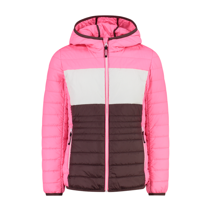 Girl s hooded color block padded jacket