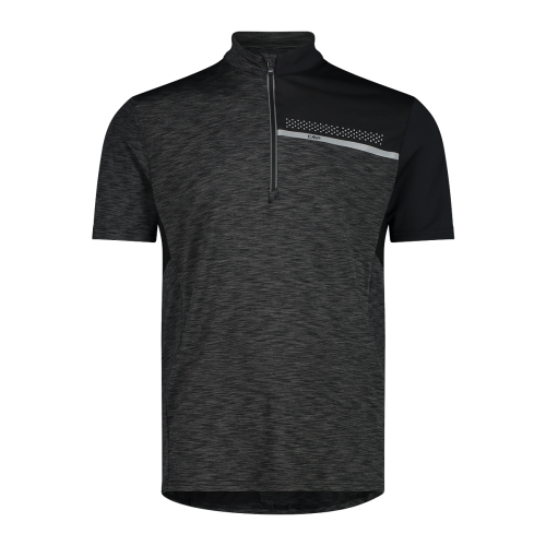 Men s half zipper stretch melange polyester cycling jersey