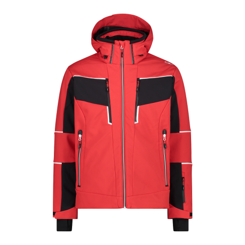 Giacca uomo da sci, da neve, rossa, 8000 WP, CMP MAN JACKET ZIP HOOD